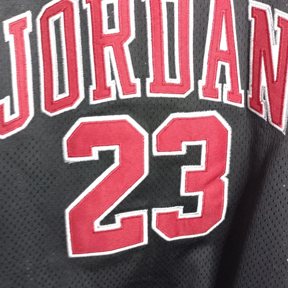 Jordan Youth Large Basketball Jersey Grey Red Michael Jordan 23 Mesh Shirt